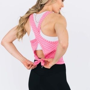 ZYIA Pink Nimbus Split Back Tank
